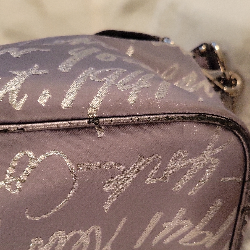 Coach Silver Limited Edition Shoulder Bag w/Elegant Script Pattern, Hangtag - Picture 11 of 15